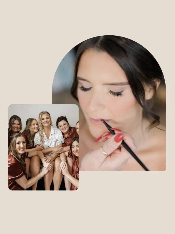 Makeup application and bridal party