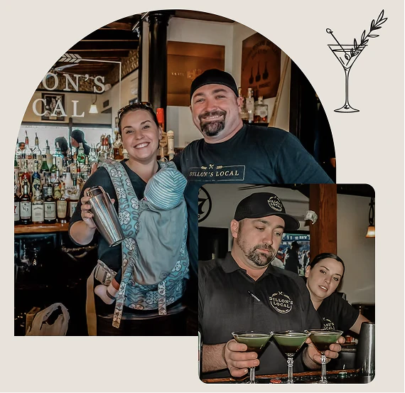 Dillon's team at the bar