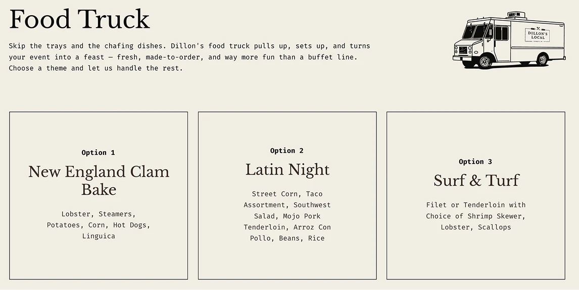 Food truck catering options