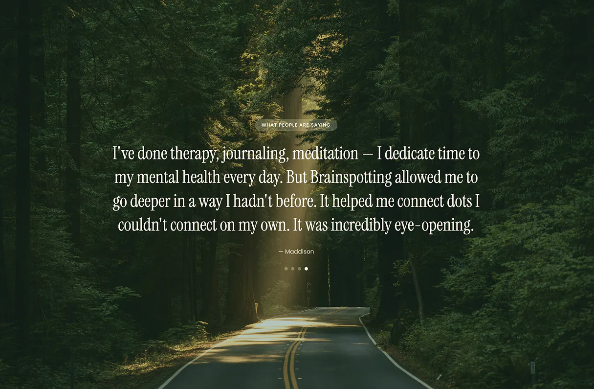 Testimonial over a forest road